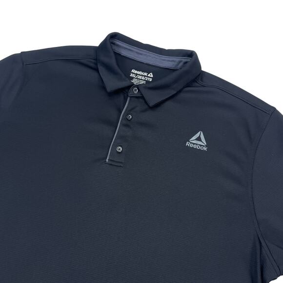 Reebok Men's 2XL Black Performance Polo Shirt Short Sleeve Moisture Wicking Golf - Picture 4 of 7